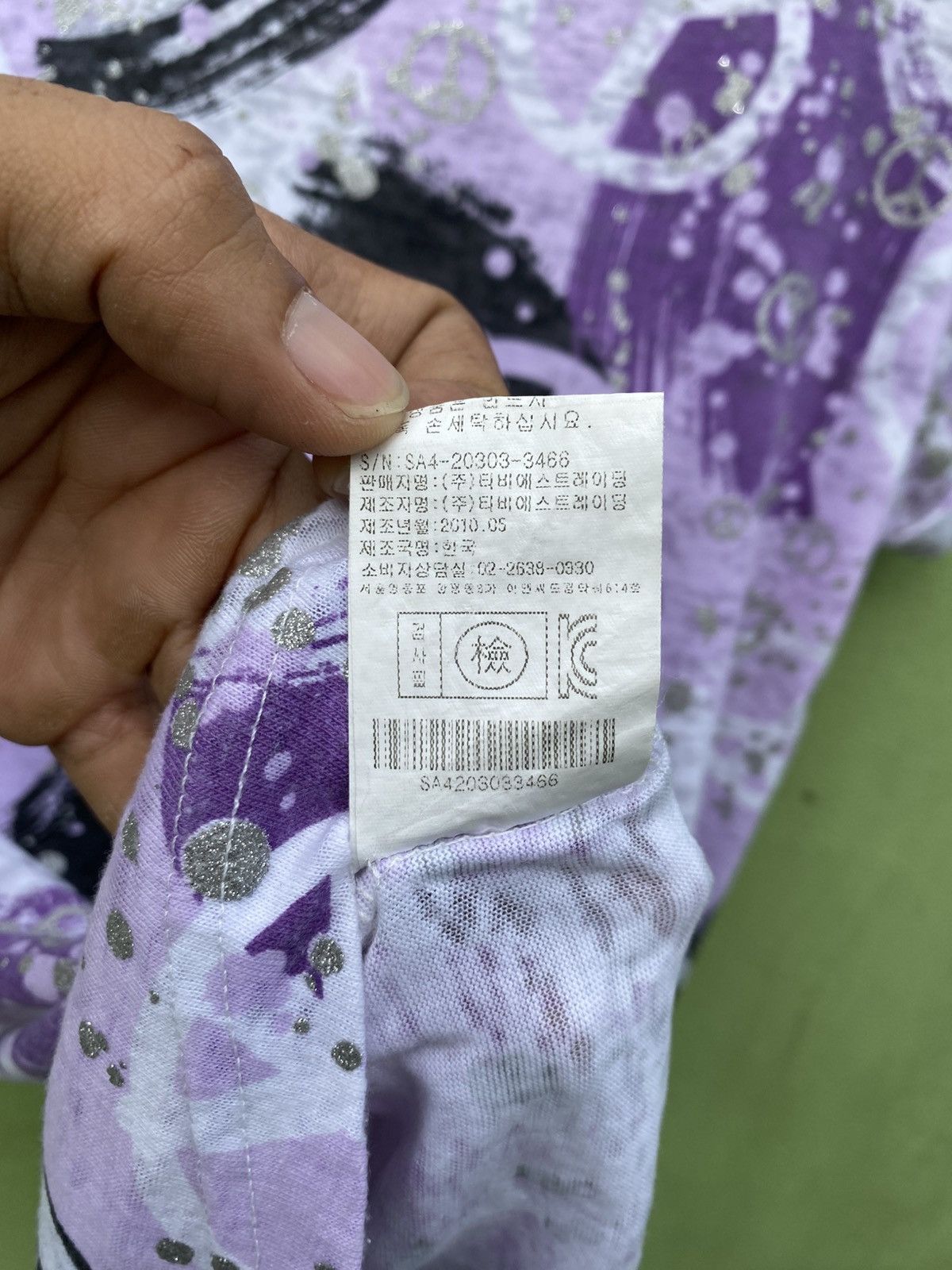 Japanese Brand Selly’s Vintage Purple Peace Tee Dress Y2K Grunge Aesthetic Size M / US 6-8 / IT 42-44 - 15 Thumbnail