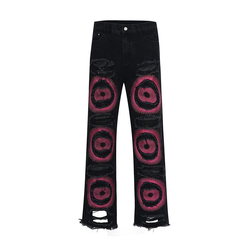 Designer × Japanese Brand Men's Torn Patchwork Jeans Loose Straight Ripped Casual Size US 30 / EU 46 - 1 Thumbnail