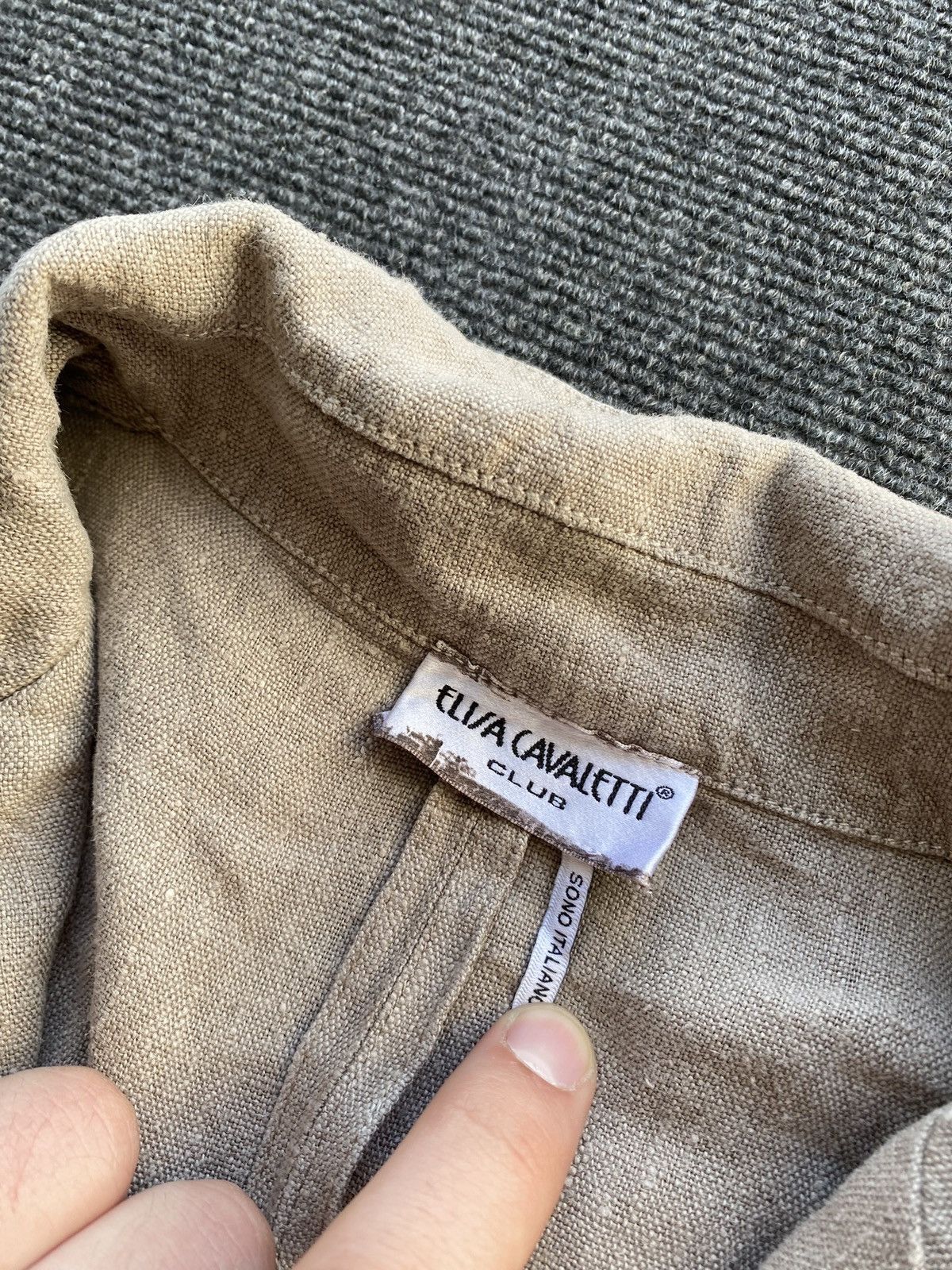 Elisa Cavaletti 🔥Elisa Cavaletii Beige designer blazer m rare linen Size M / US 6-8 / IT 42-44 - 3 Thumbnail