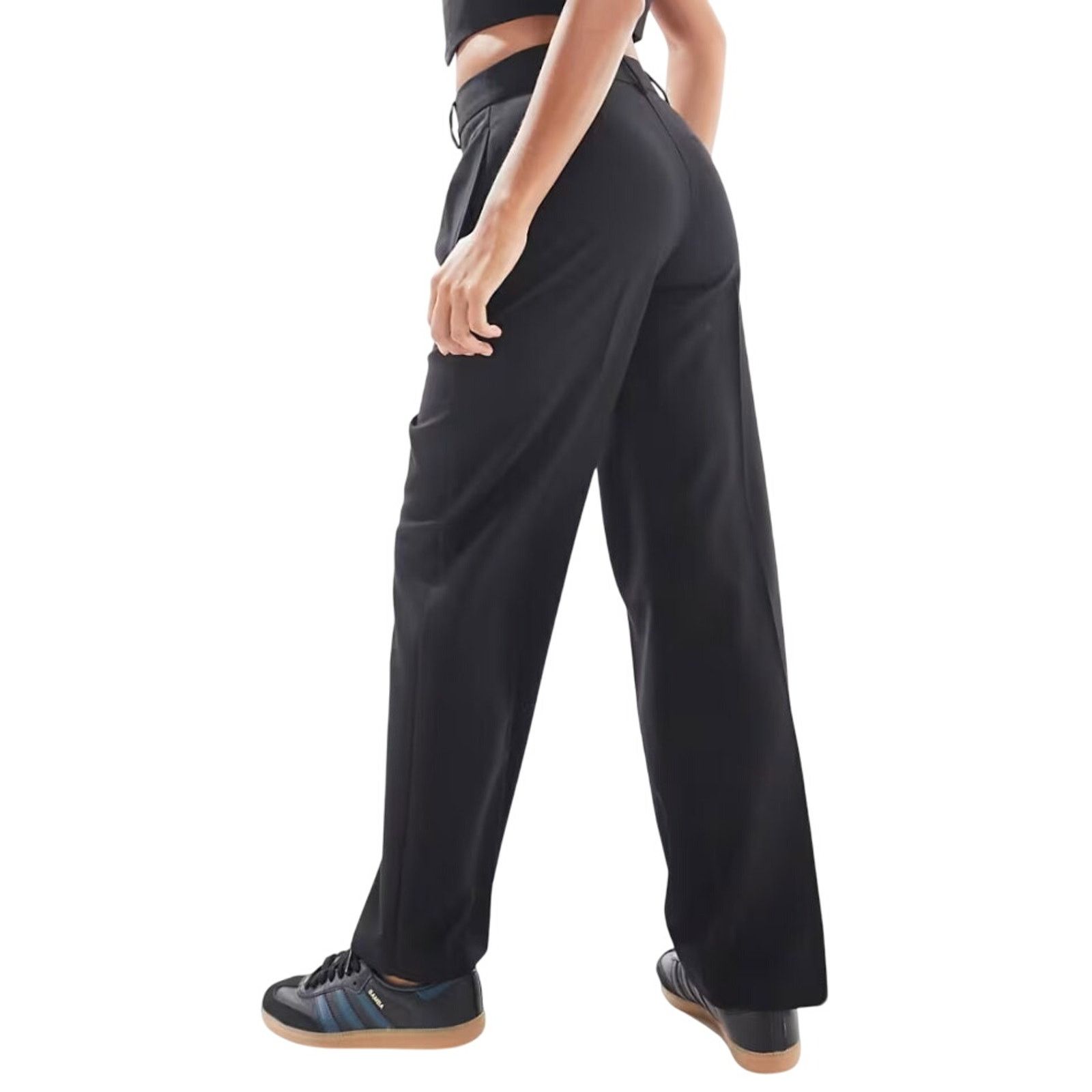Asos ASOS DESIGN Petite Tailored Straight Trouser in Black, US 6P Size 28" / US 6 / IT 42 - 2 Thumbnail