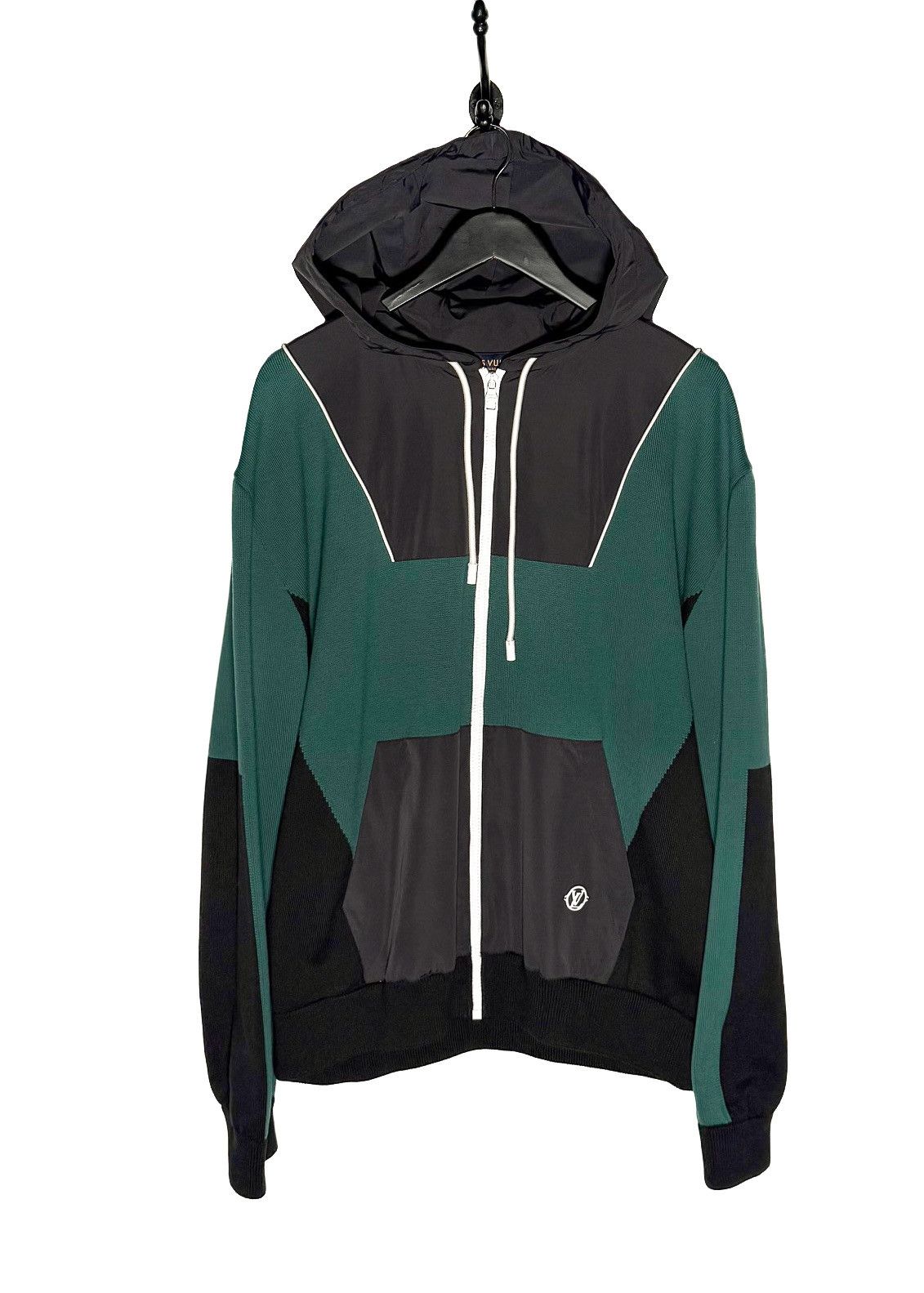 Louis Vuitton Louis Vuitton SS23 Green Black Colourblock Hybrid Zip Hoodie Size US XL / EU 56 / 4 - 1 Thumbnail