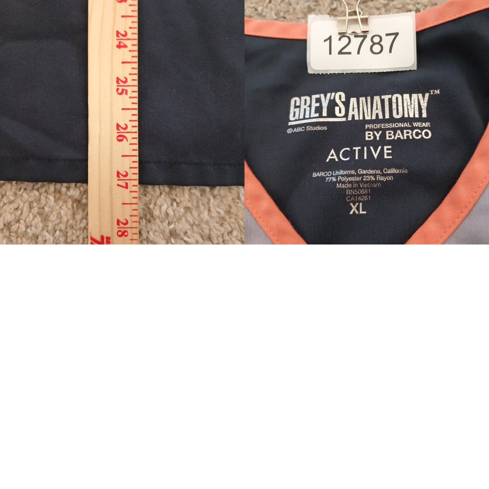 Vintage Grey'S Anatomy Top S Gray Active Scrub Womens Short Sleeve Neck Size S / US 4 / IT 40 - 8 Thumbnail