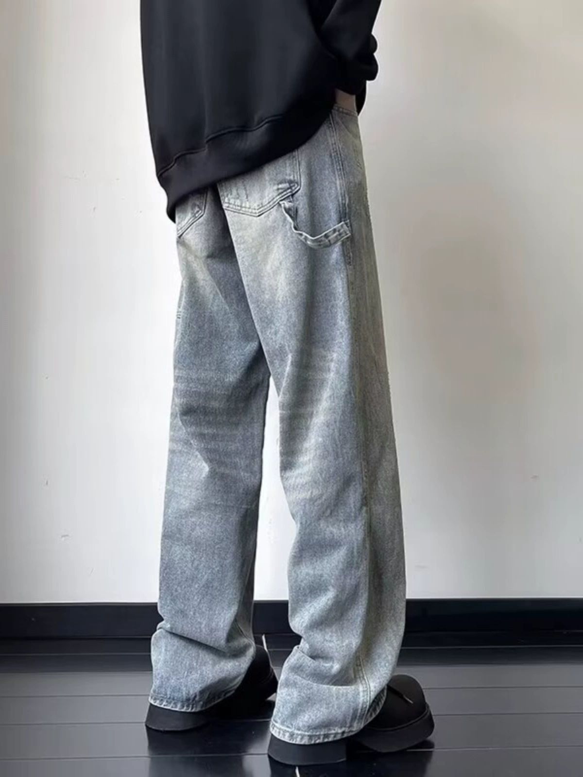 Japanese Brand Men's Retro High Street Washed Straight Leg Jeans Size US 32 / EU 48 - 4 Thumbnail