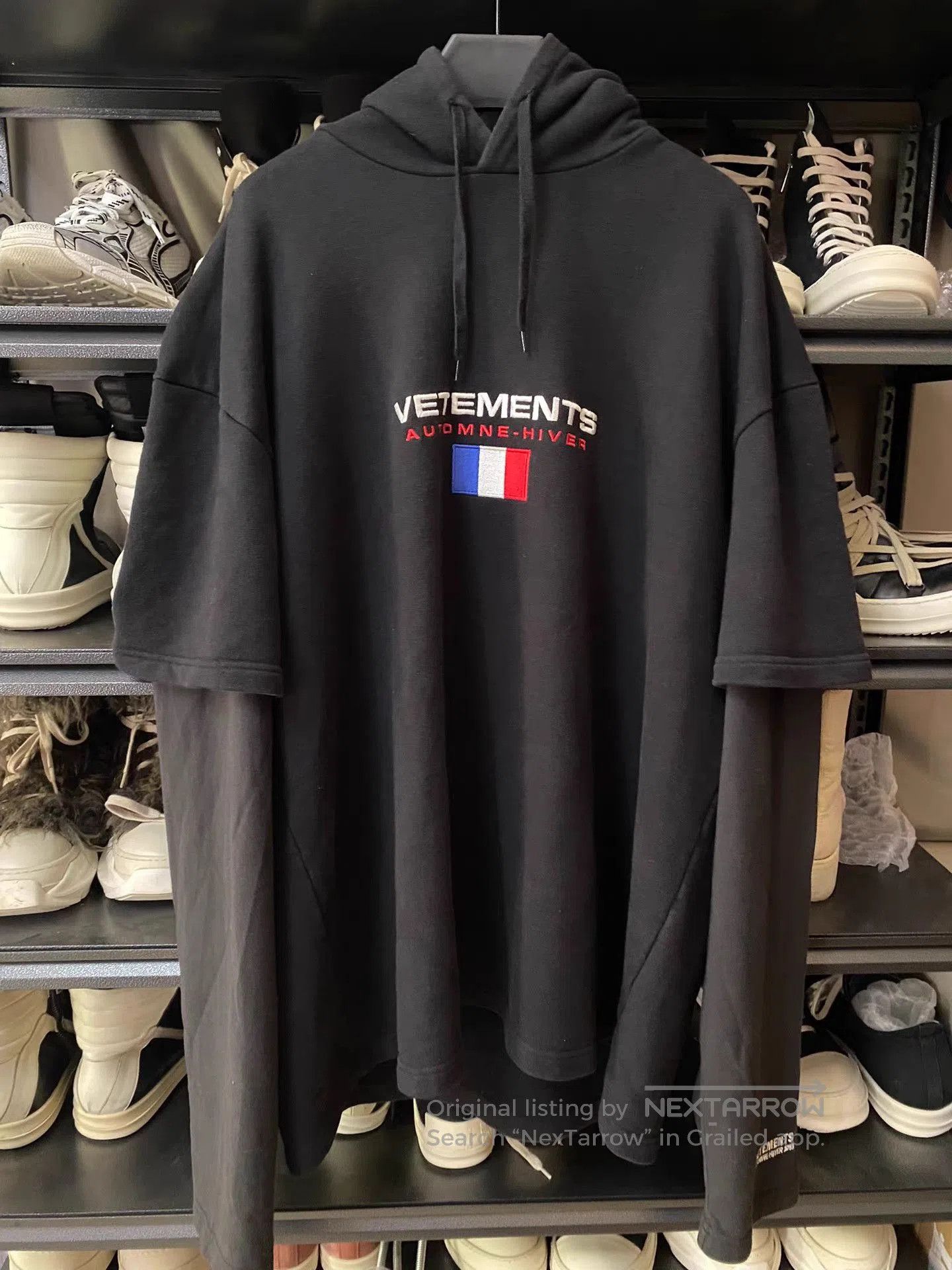 Vetements Vetements Black Weltschmerz/Zürich Double Hoodie | Grailed