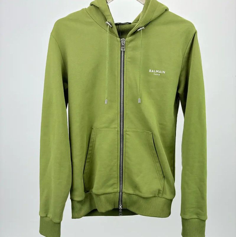 Balmain Balmain Green Men's Zip Hoodie 0089 Size US S / EU 44-46 / 1 - 1 Thumbnail