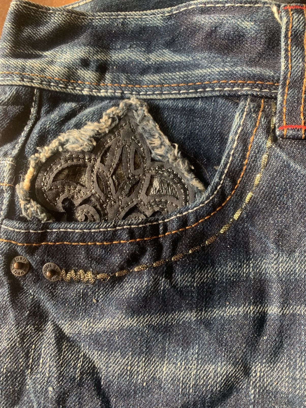 Japanese Brand Japanese Brand CLOUD 72 Denim Embroidery Cross Cemetery Jean Size US 30 / EU 46 - 6 Thumbnail
