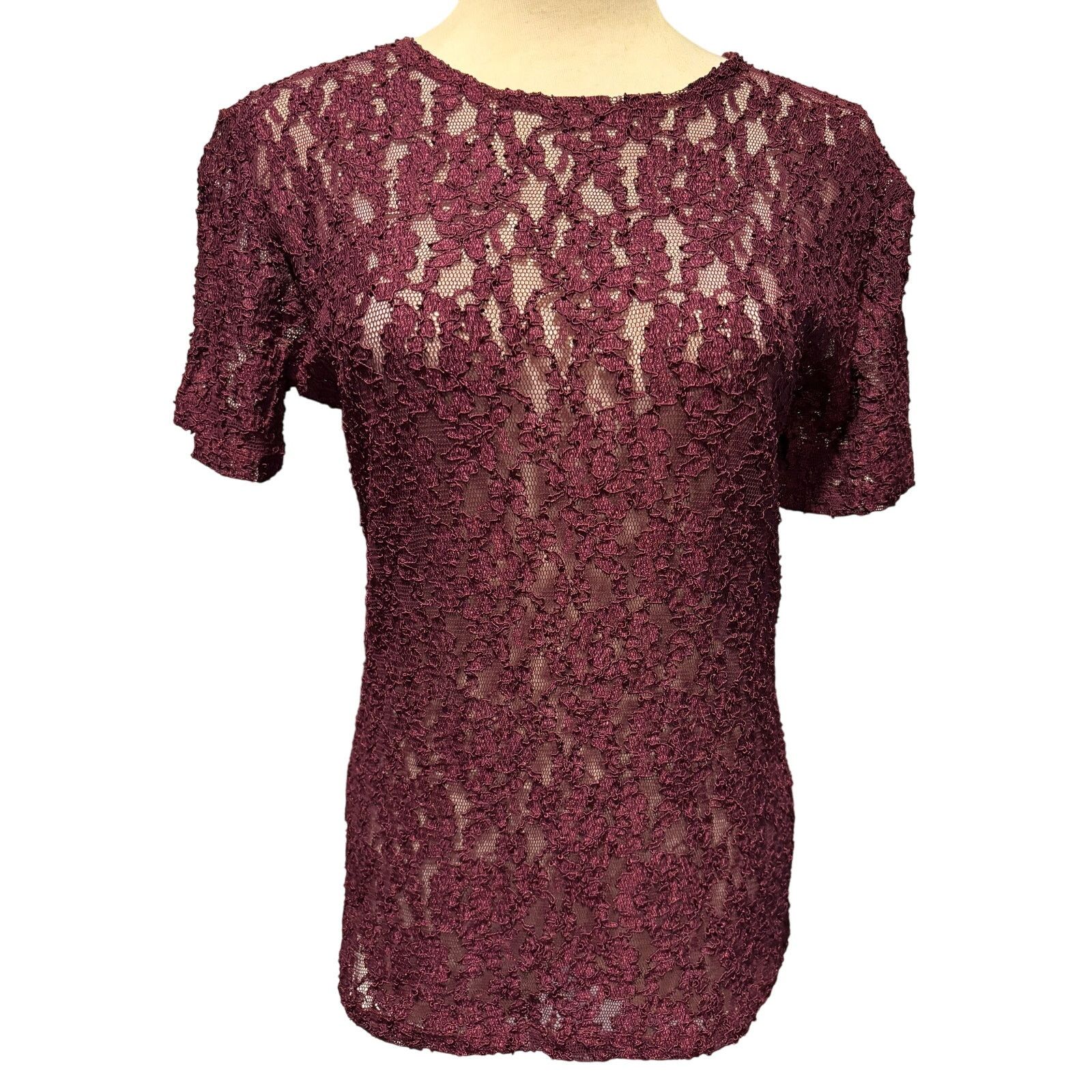 Victoria's Secret Victoria's Secret Vintage Plum Purple Stretch Lace Top Size S / US 4 / IT 40 - 1 Thumbnail