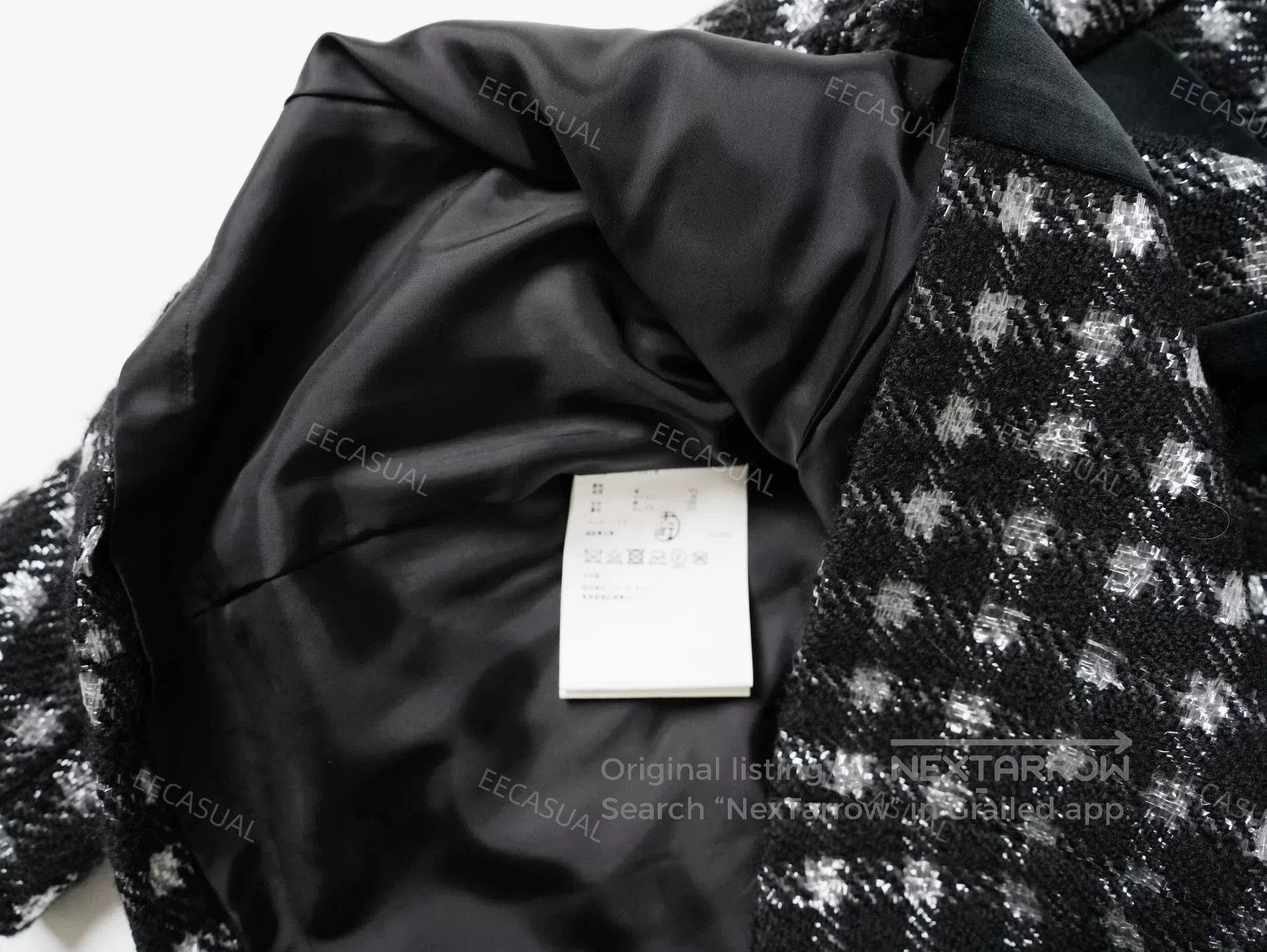 CDG by Comme des Garcons Black and White Plaid Wool Coat. Size XS / US 0-2 / IT 36-38 - 9 Thumbnail