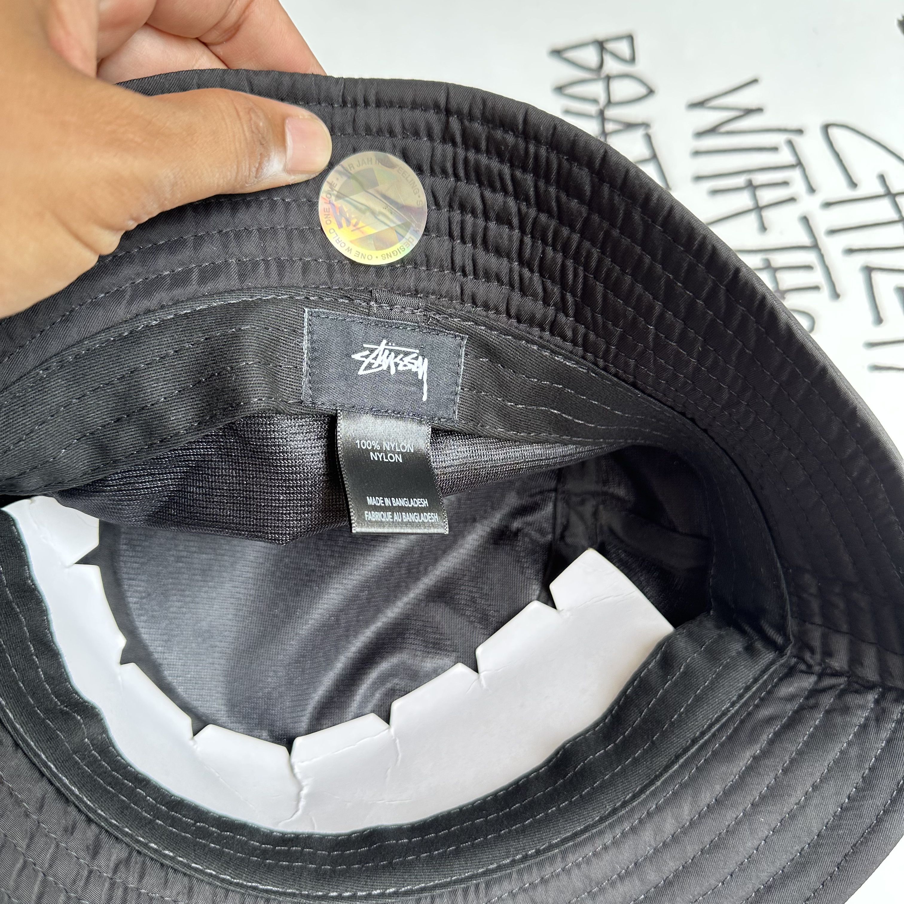 Other STUSSY REFLECTIVE TAPE BUCKET HAT BLACK L/XL Size ONE SIZE - 4 Thumbnail