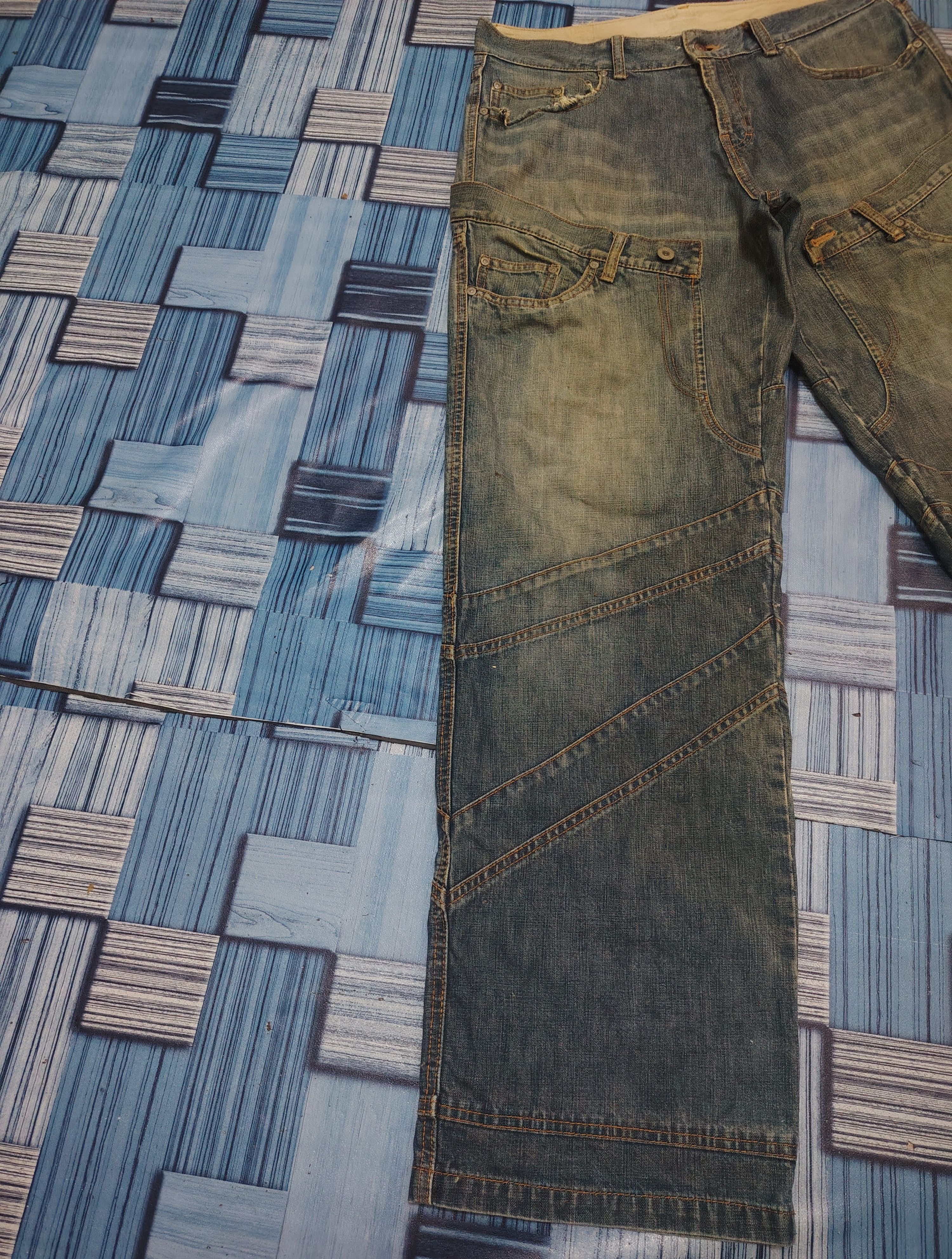 Who Decides War Rare Double Waist Japanese Incredible Distressed Baggy Style Size US 34 / EU 50 - 5 Thumbnail