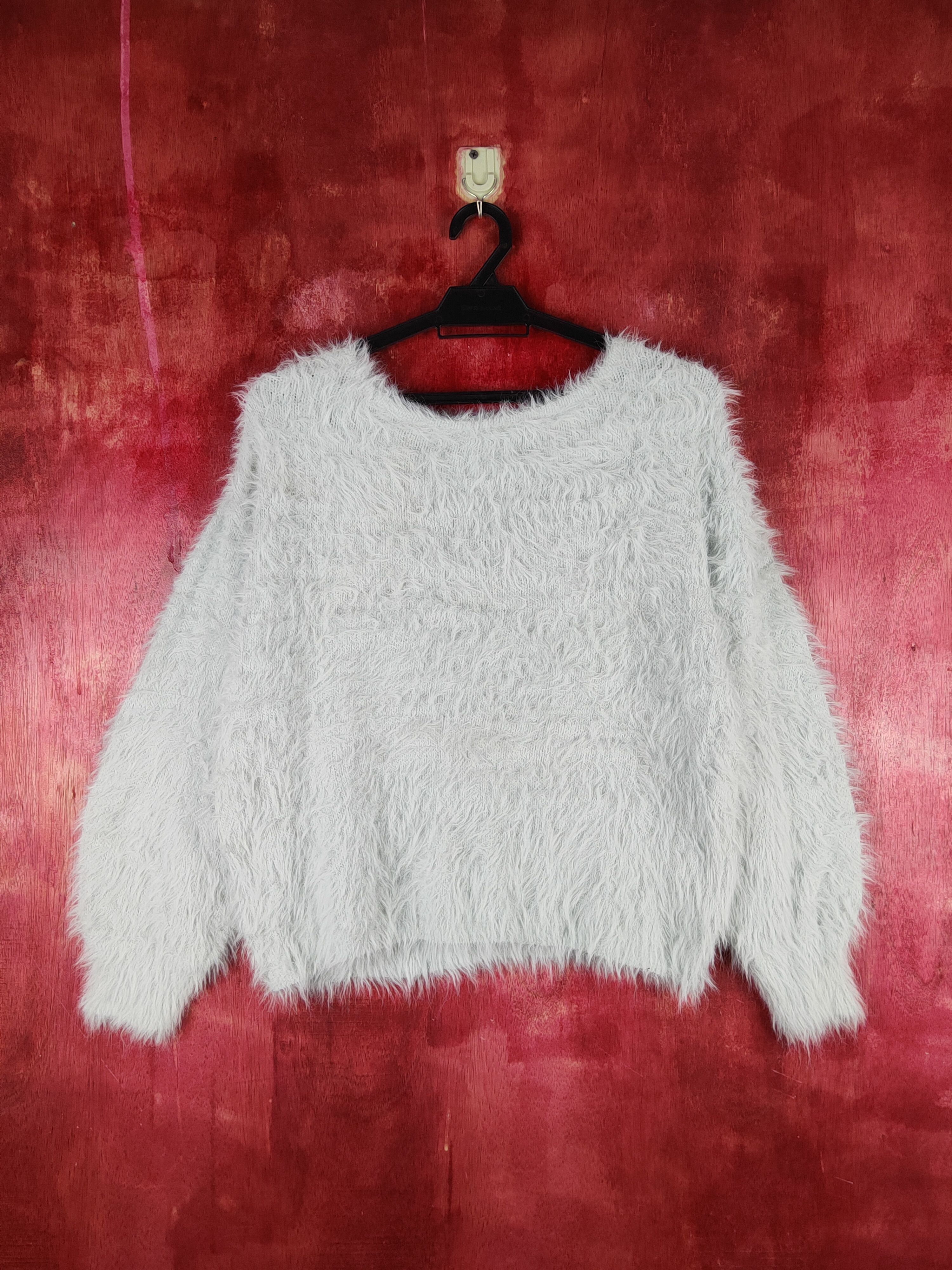 Japanese Brand Glacier Light Blue Shag Shaggy Fur Mohair Knitwear #S1959 Size M / US 6-8 / IT 42-44 - 1 Thumbnail