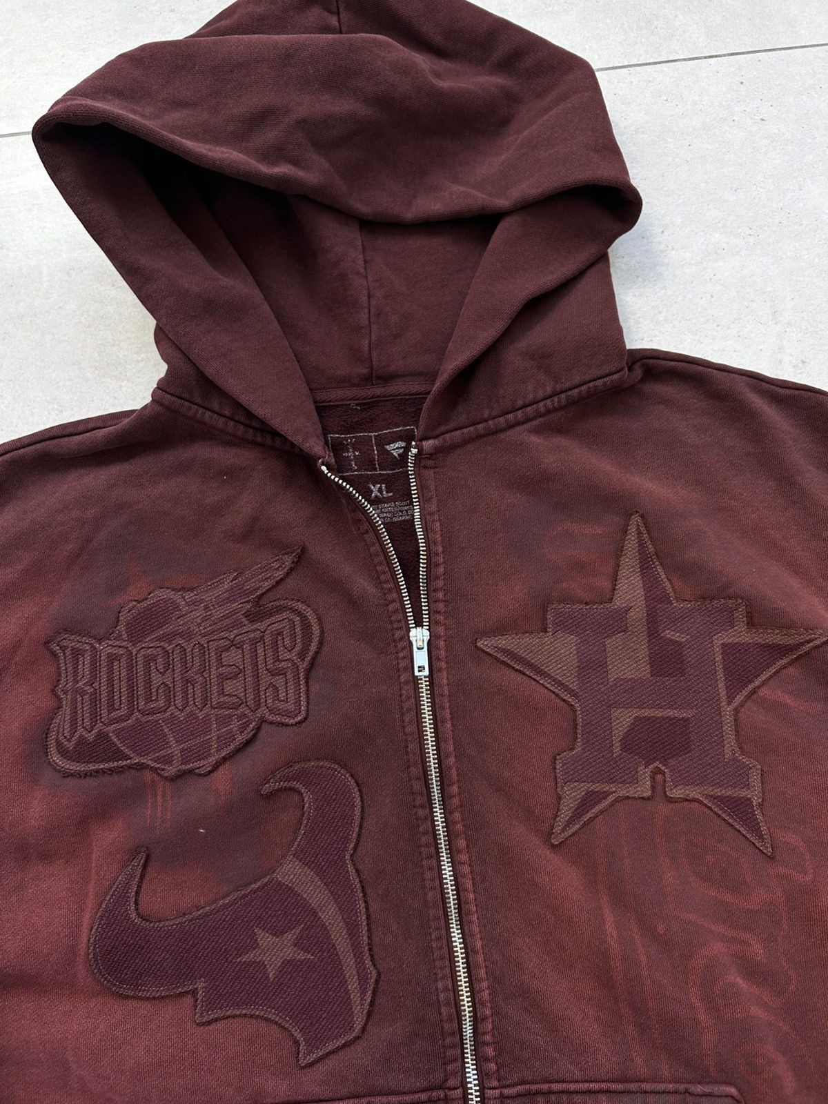 Travis Scott Travis Scott Fanatics Game Houston Red Zip Up Hoodie Size US XL / EU 56 / 4 - 4 Thumbnail