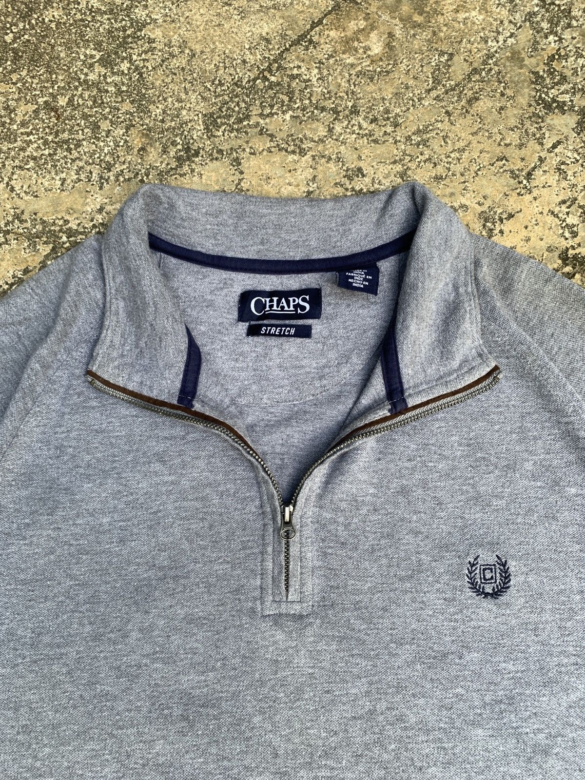 Chaps by Ralph Lauren Grey Iconic Small Logo Halfzip Shirt