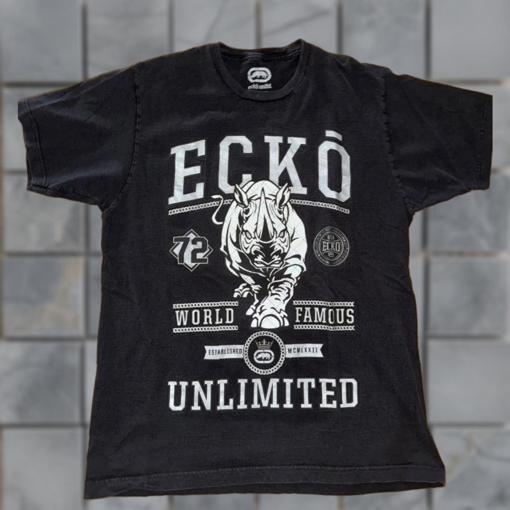Ecko Unltd. VINTAGE Ecko Unltd T-Shirt Rhino Black L Mens 21x28 Hip Hop Streetwear Graffiti 90s Size US L / EU 52-54 / 3 - 1 Thumbnail