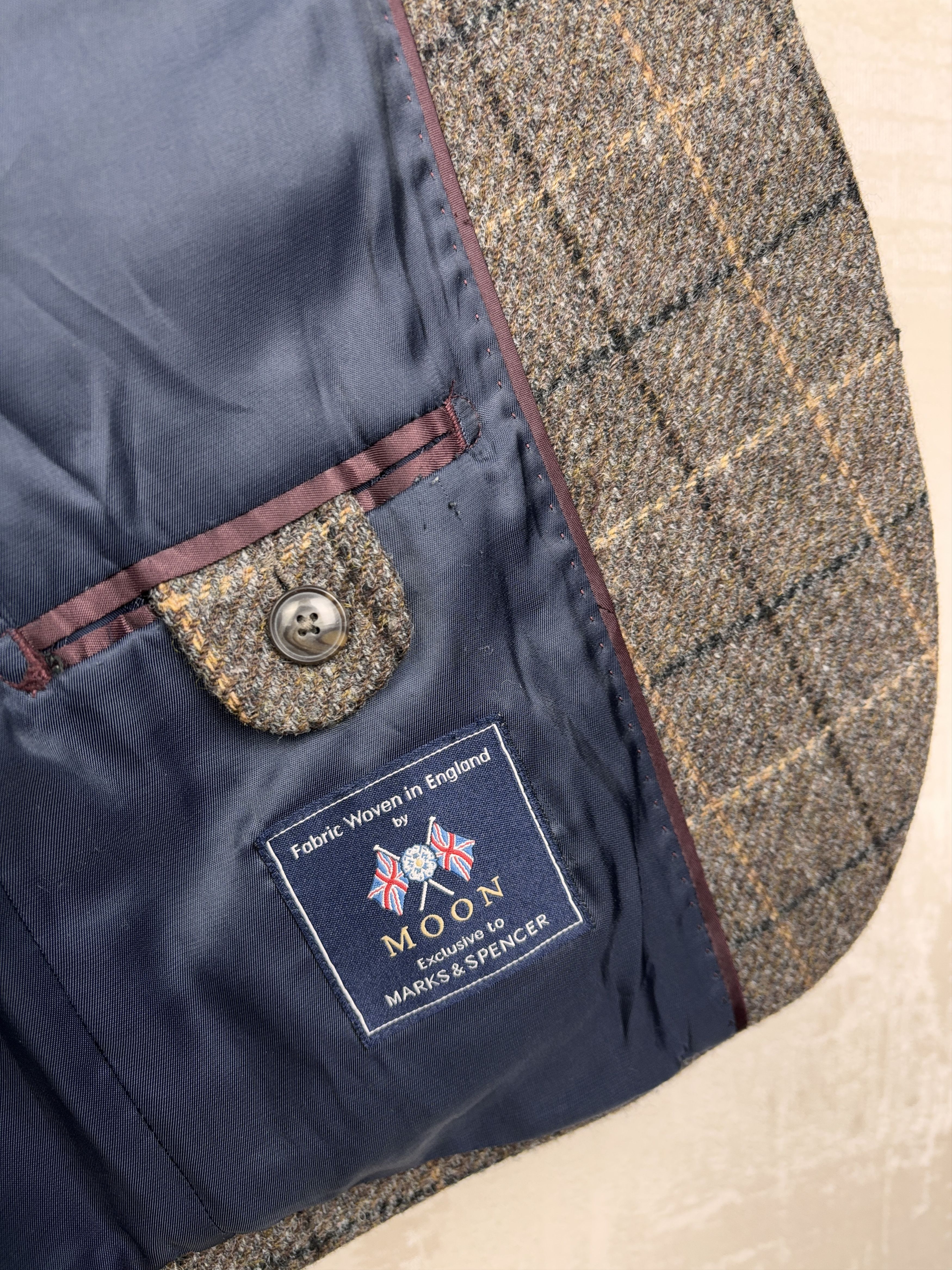 Marks & Spencer Marks & Spencer Moon Tweed Luxury Wool Blazer Jacket Mens Size US M / EU 48-50 / 2 - 13 Thumbnail