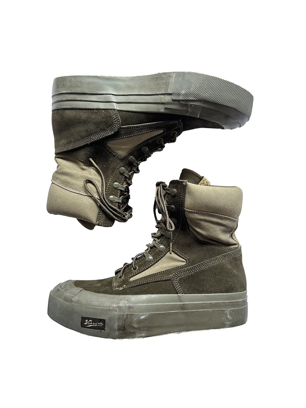 image of Visvim Ss22 Contrary Dept. Tesota '91-Folk Shoes in Olive, Men's (Size 11)
