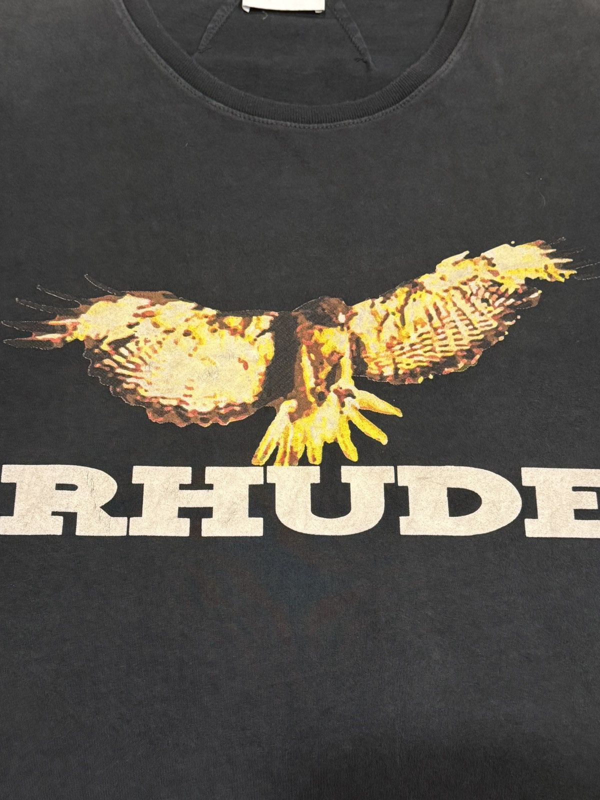 Rhude RARE Rhude Eagle Logo Black Tee RH Vintage Size US L / EU 52-54 / 3 - 4 Thumbnail