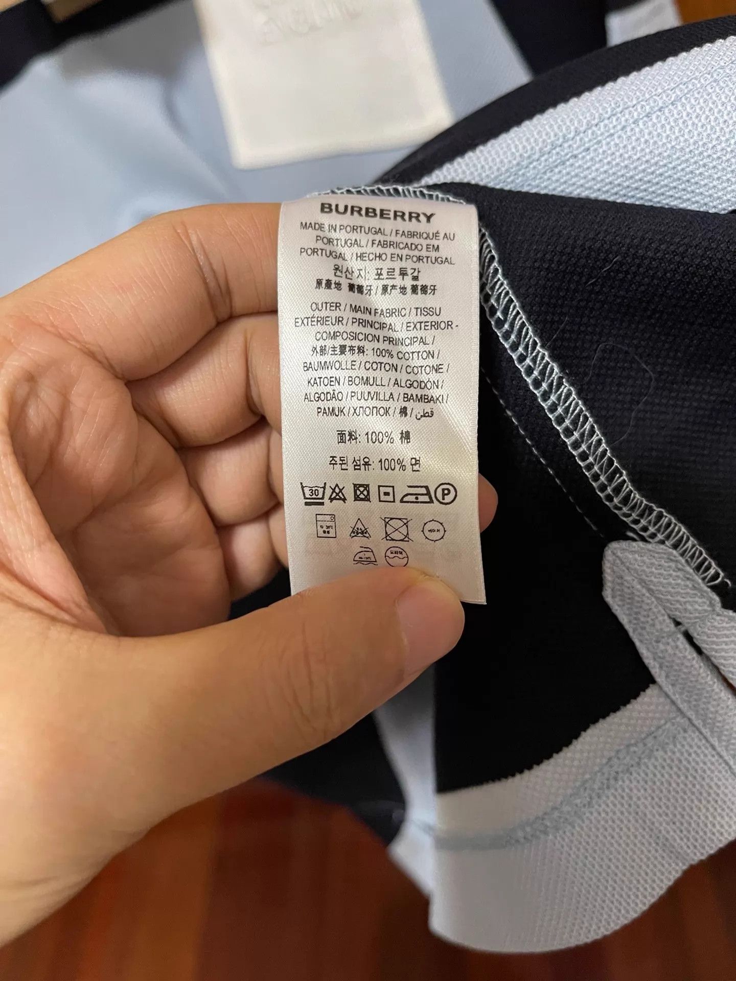 Burberry Burberry Fitted Blue Stripe Short Sleeve Polo L Size US L / EU 52-54 / 3 - 5 Thumbnail