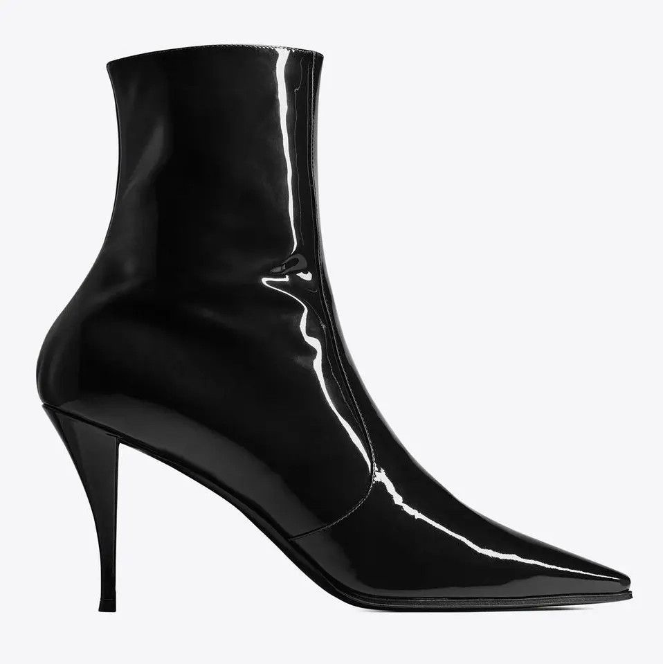 Saint Laurent Paris o1s1wg110824 Ziggy Zipped Boots in Patent Leather in Black Size US 6.5 / EU 39-40 - 1 Thumbnail
