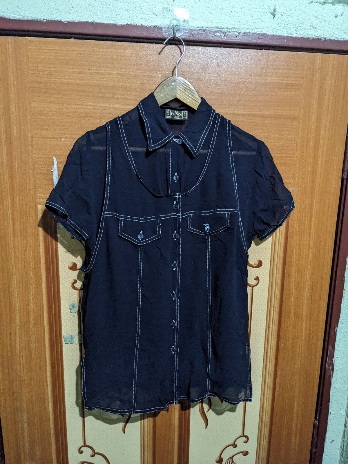 Fendi FENDI VISCOSE BLOUSE DOUBLE LAYER Size M / US 6-8 / IT 42-44 - 1 Thumbnail