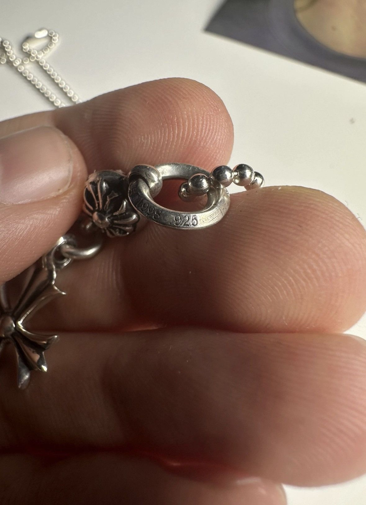 Chrome Hearts Chrome Hearts Tiny CH Crossball Cross + ballchain Size ONE SIZE - 8 Thumbnail