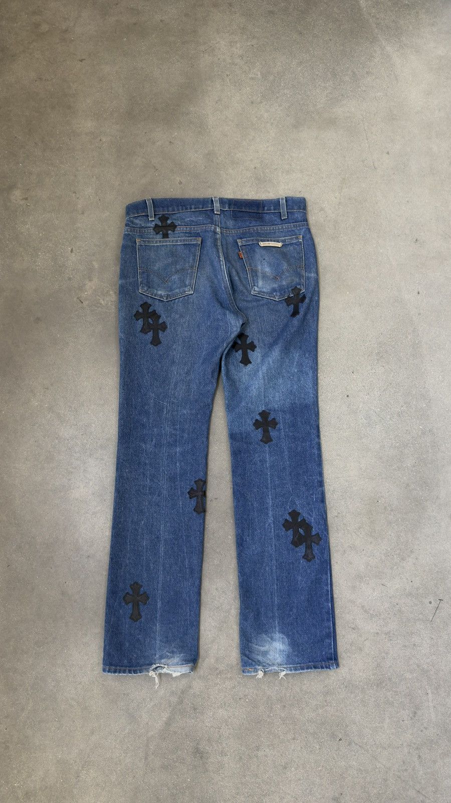 Chrome Hearts SUPER RARE! Chrome Hearts Levi's 517 Black Cross Patch Jeans Size US 33 - 2 Thumbnail