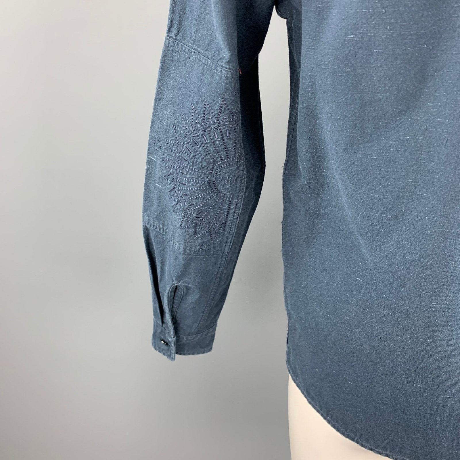 Levi's Made & Crafted M Navy Embroidery Cotton Long Sleeve Shirt Size US M / EU 48-50 / 2 - 4 Thumbnail
