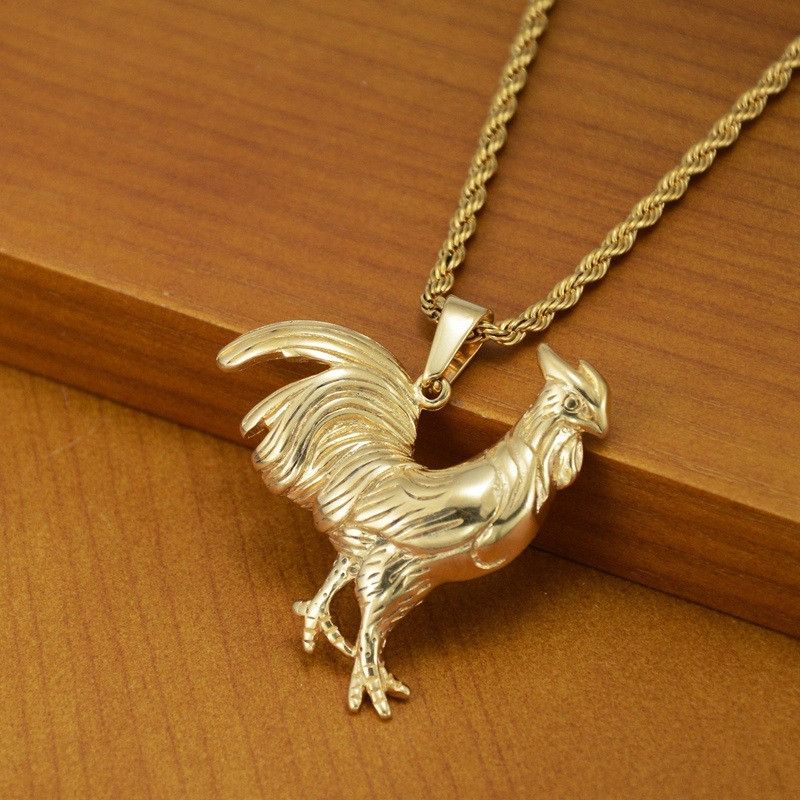 Jewelry Hip-Hop Retro Cock Titanium Steel Pendant Necklace Size ONE SIZE - 4 Thumbnail