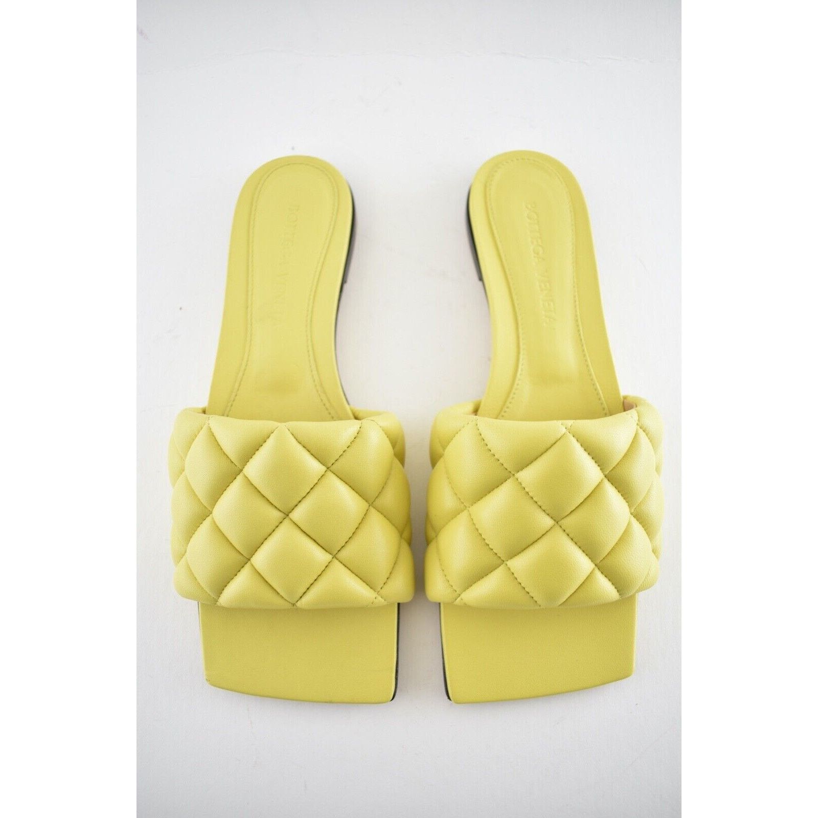 Bottega Veneta Bottega Veneta The Padded Flat Slides Pear Yellow Quilted Size US 6 / IT 36 - 8 Thumbnail