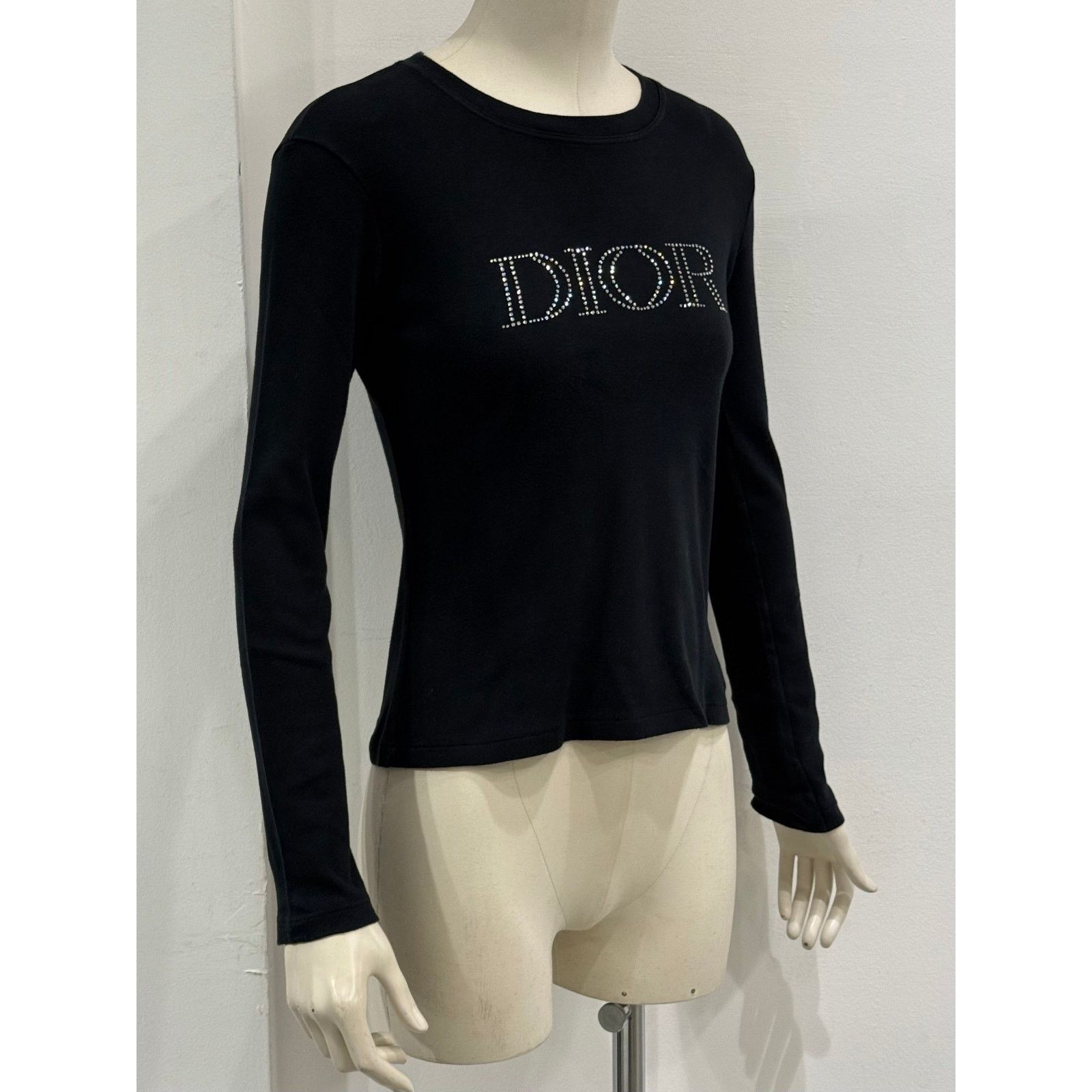 Dior 2005 Christian Dior by Galliano Swarovski logo longsleeve Size S / US 4 / IT 40 - 2 Thumbnail