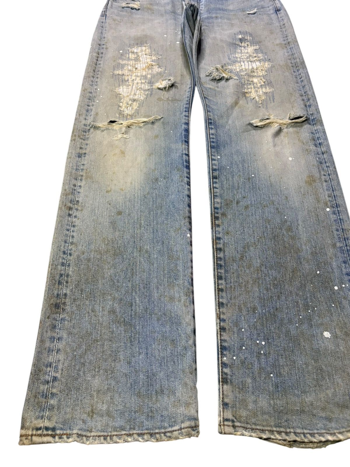 Eternal × Japanese Brand Vintage Eternal Button Fly Mud Wash Painted Distressed Jeans Size US 30 / EU 46 - 6 Thumbnail