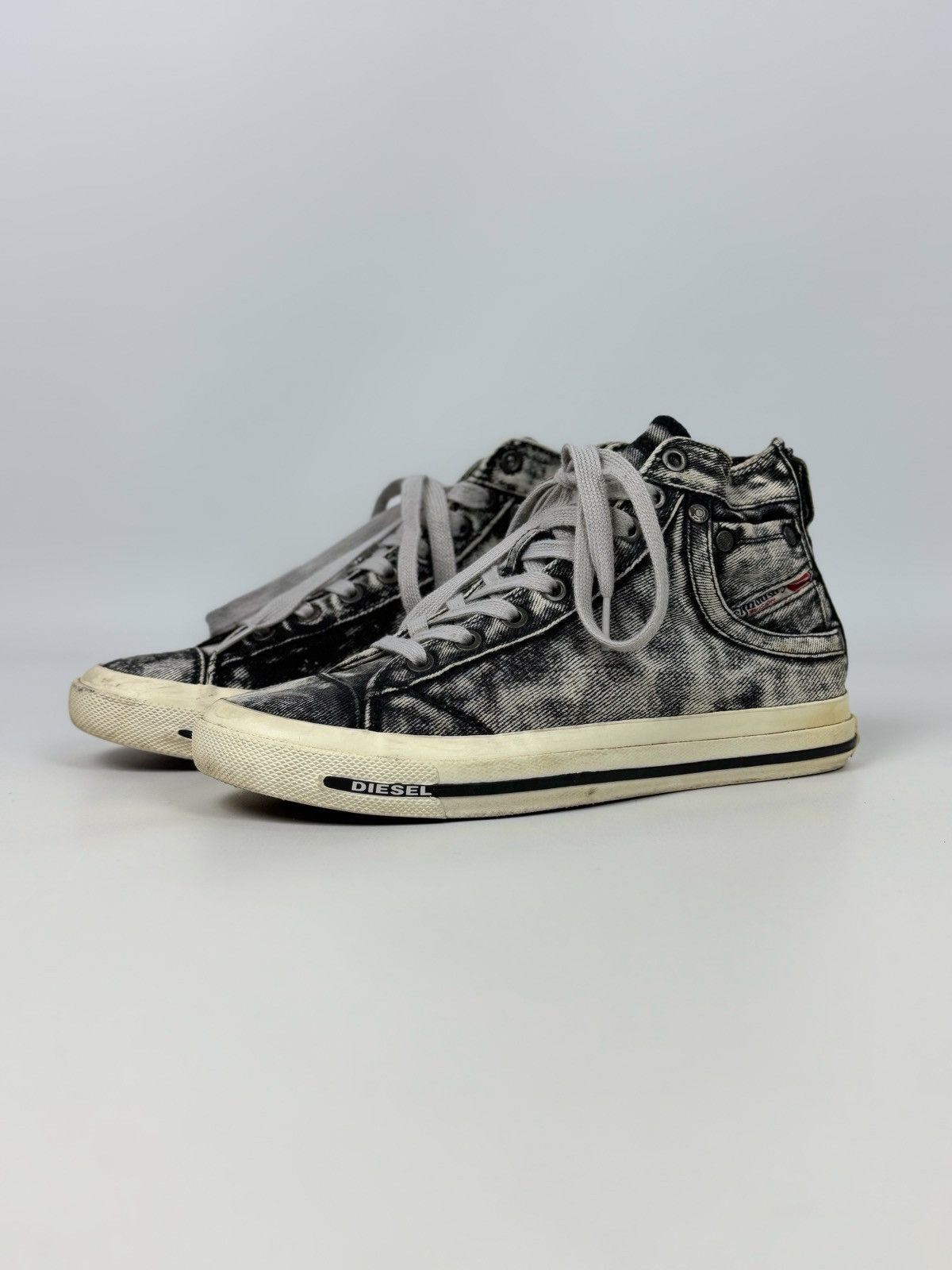 Diesel Diesel Exposure IV Jeans Black/White Denim Sneakers Size US 8.5 / IT 38.5 - 2 Thumbnail