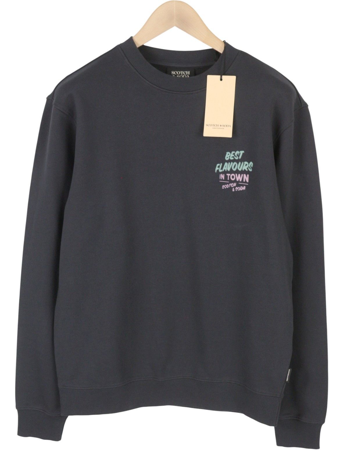 Scotch & Soda M Washed Black Cotton Patterned Sweatshirt 88550 Size US M / EU 48-50 / 2 - 2 Thumbnail