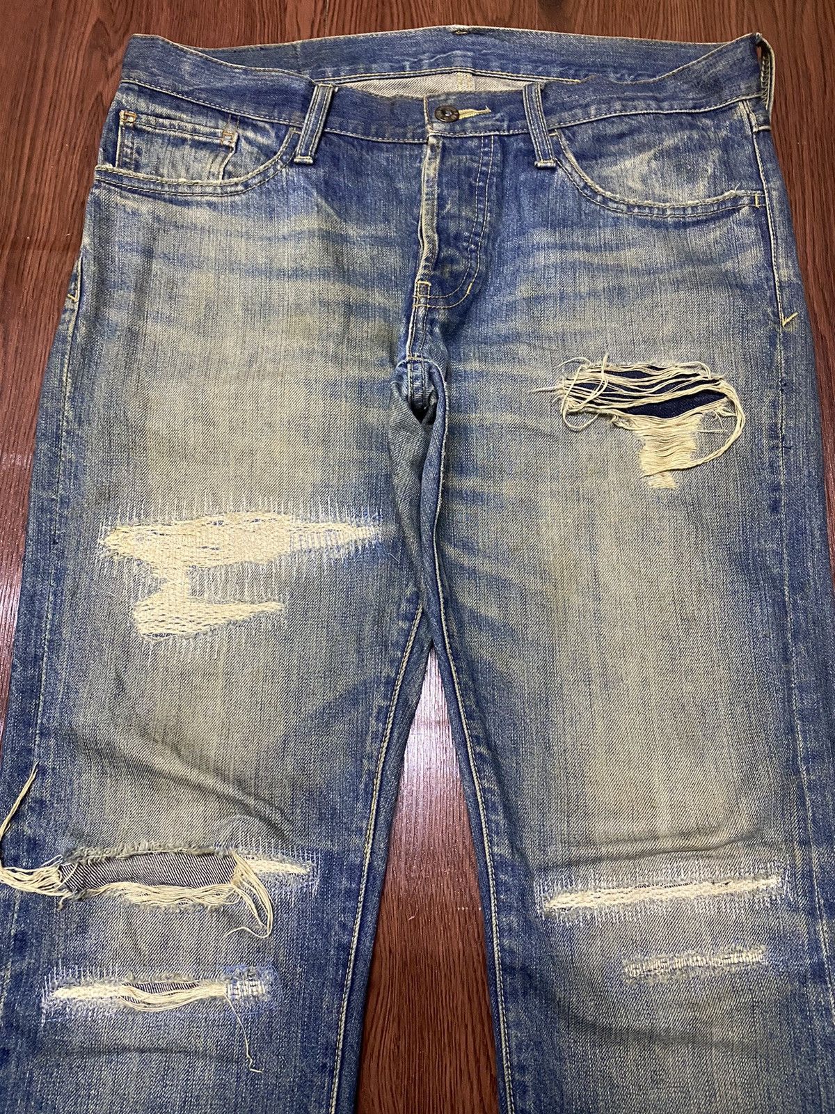 Japanese Brand Vintage Japanese Brand Distressed Rock Style Loose Jeans Size US 34 / EU 50 - 3 Thumbnail