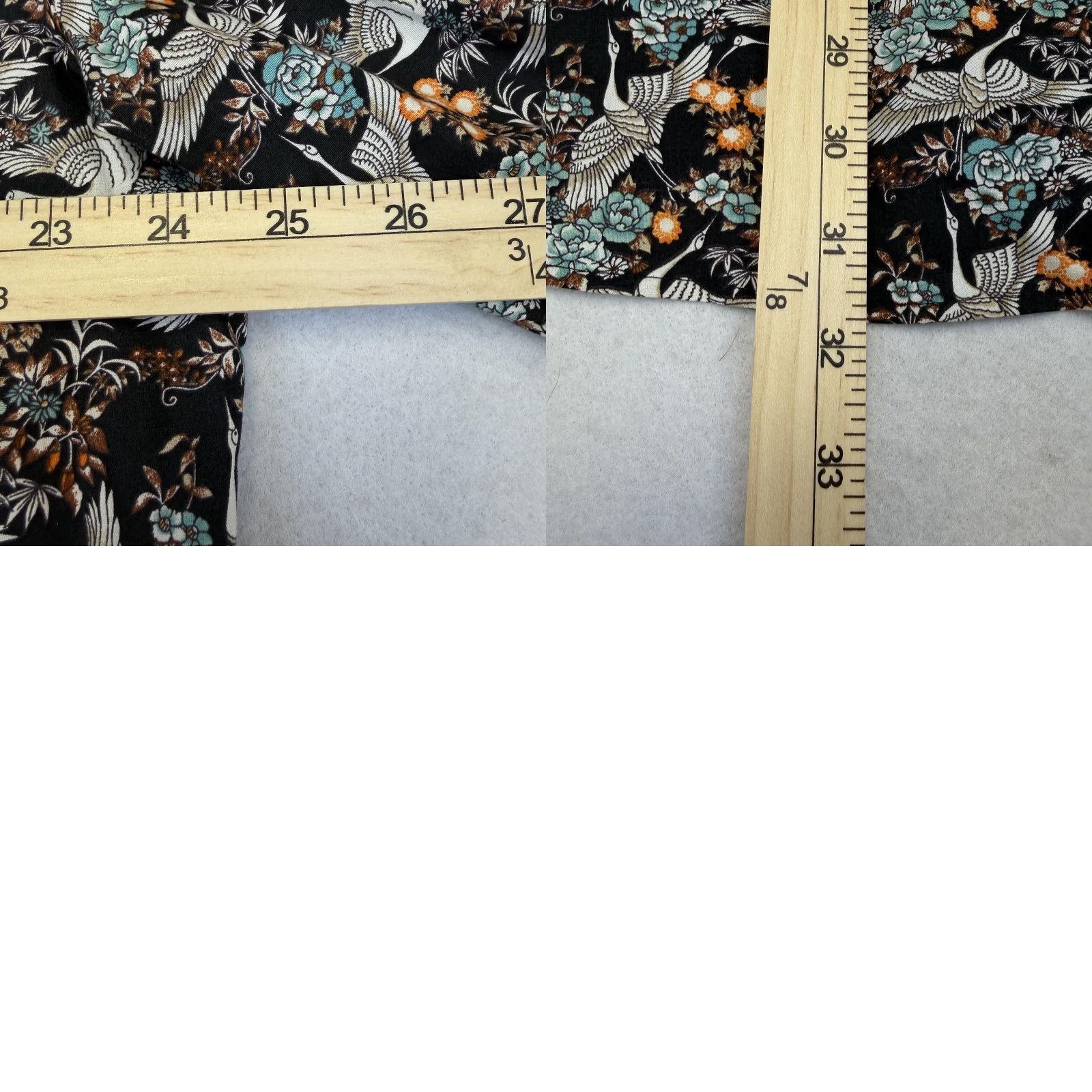 Express Express Dress Shirt Mens XL Black Floral Bird Print Slim Long Sleeve Button Down Size 46R - 8 Thumbnail