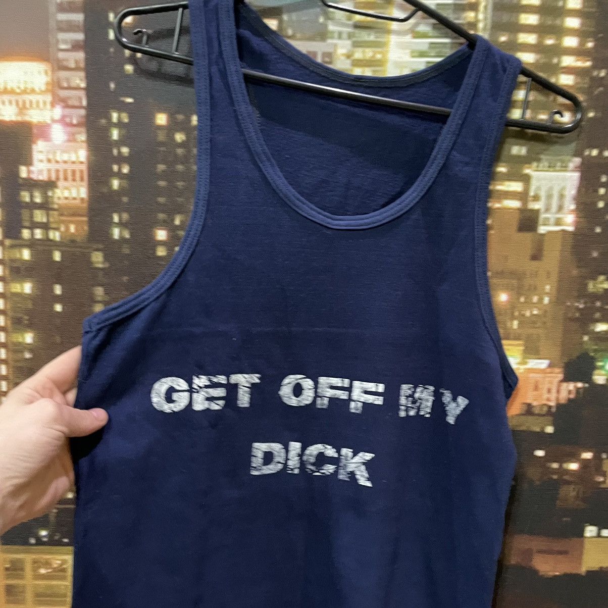 Band Tees OPIUM TANK TOP HUMOR GET OFF MY DICK PENIS SEX PORNSTAR 90s Size US M / EU 48-50 / 2 - 4 Thumbnail