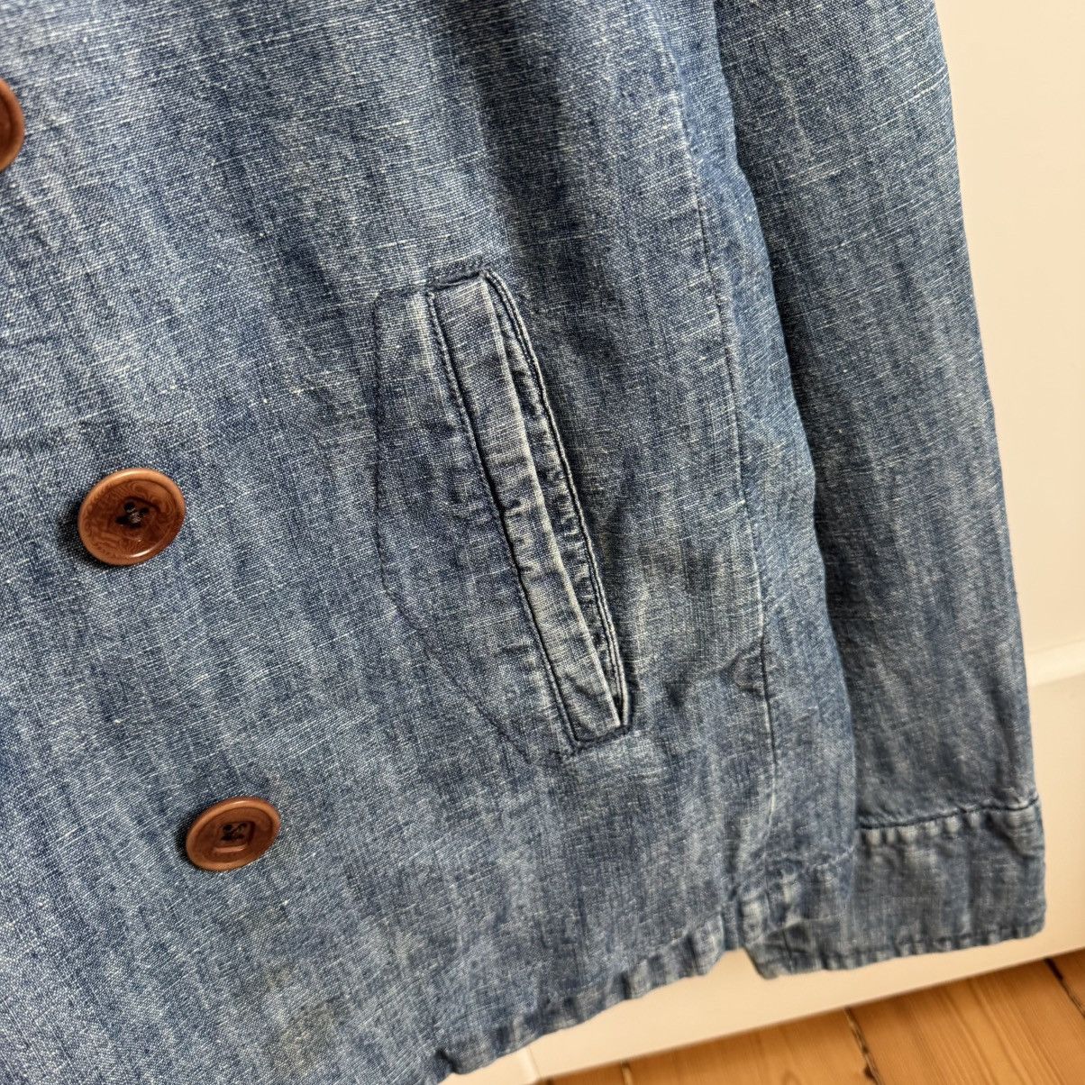 NN07 NN.07 vintage double breasted linen rare peacoat jacket Size US S / EU 44-46 / 1 - 10 Thumbnail