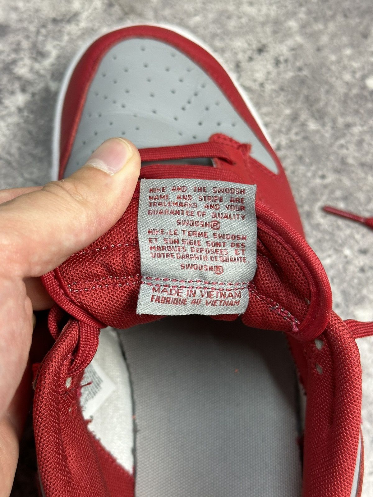 Nike × Vintage Vintage Nike Dunk Low Retro Medium Grey Varsity Red UNLV Size US 10.5 / EU 43-44 - 8 Thumbnail
