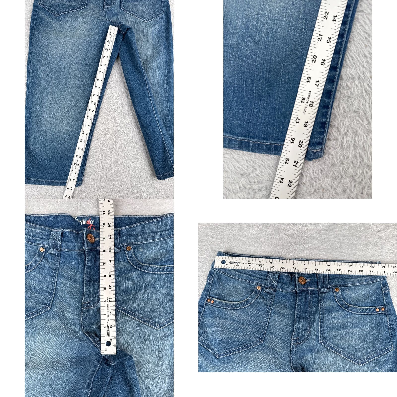 Vintage Style & Co Jeans Women 8 Capri Denim Blue Medium Wash 29x21 Womens Size 30" / US 8 / IT 44 - 8 Thumbnail