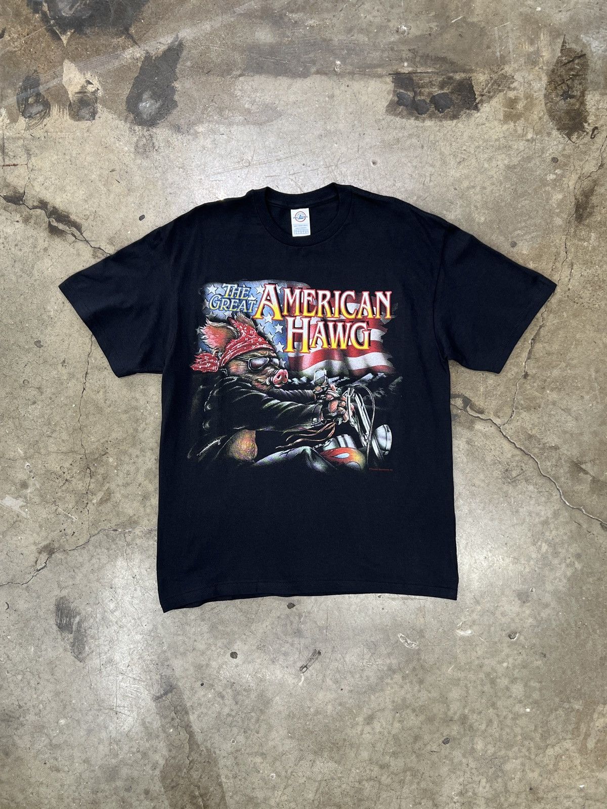 Vintage Vintage Great American Hawg Motorcycle American Flag Large Size US L / EU 52-54 / 3 - 2 Thumbnail