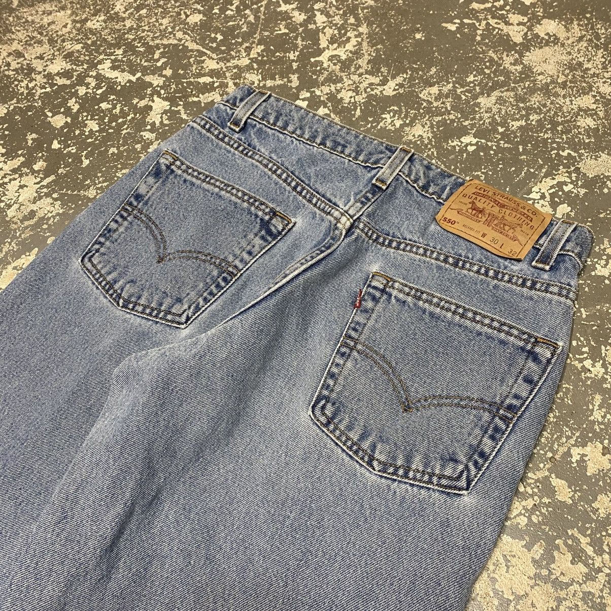 Levi's × Vintage Vintage Levi’s 550 Relaxed Fit Stripe Blue Denim USA 90s Size US 30 / EU 46 - 9 Thumbnail