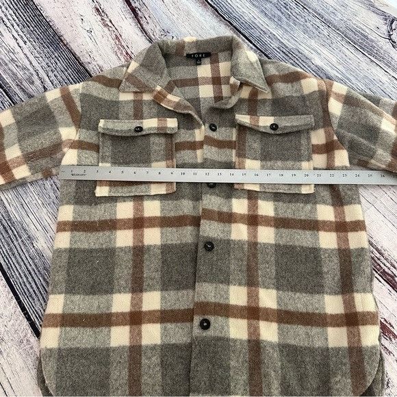 Other FORE Plaid Button-Up Wool Blend Shacket Jacket - Gray and Br Size L / US 10 / IT 46 - 7 Thumbnail