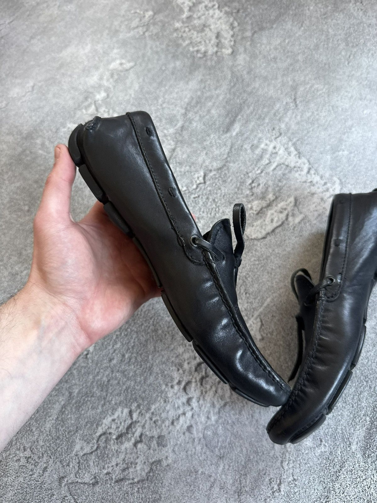 Prada Prada retro black leather low top shoes loafers casual Size US 5.5 / IT 35.5 - 8 Thumbnail