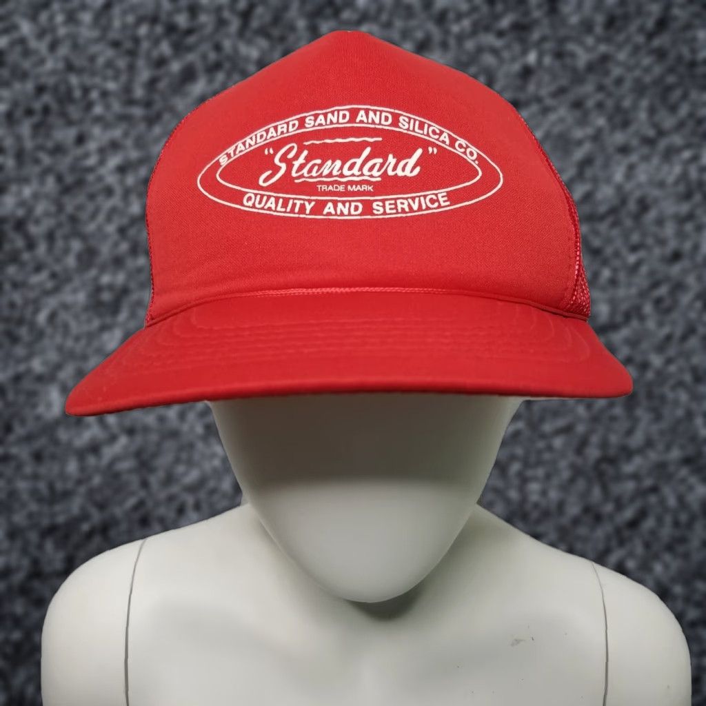 Vintage Vintage Red Trucker Snapback Hat Dad Cap 1980s Short description? Original Vintage Trucker Snapback Hat Dad Cap Red Size ONE SIZE - 1 Thumbnail