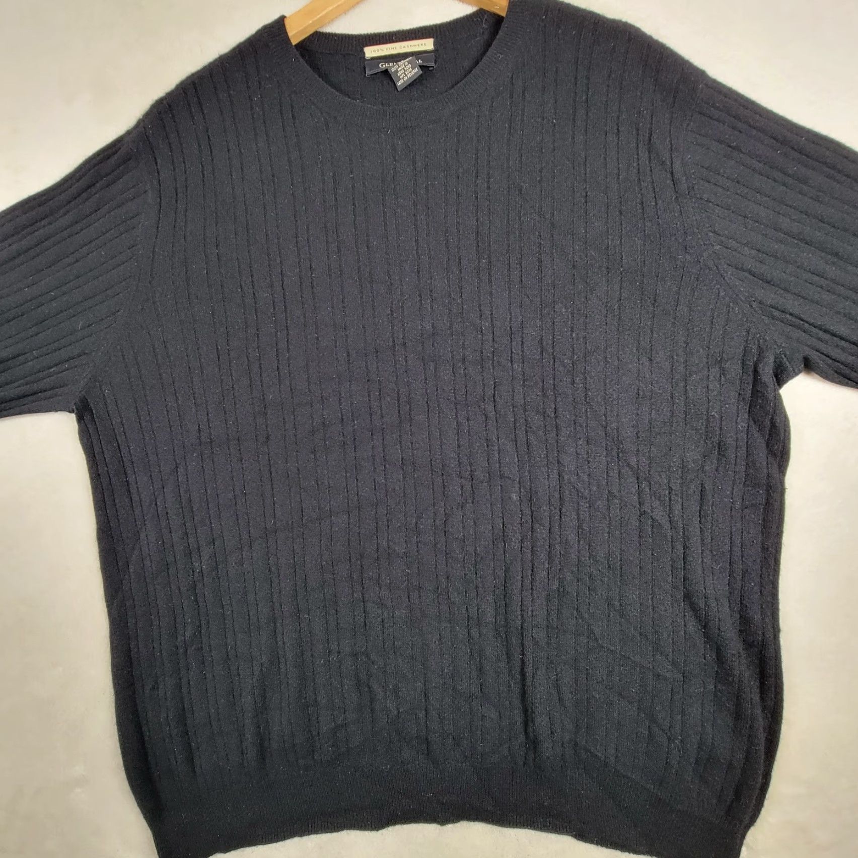 J Brand VINTAGE Black Ribbed Cashmere Sweater Glenn Hill Crewneck Pullover Men XL Casual, Business, Travel, Party/Cocktail Womens? Wait. Size US XL / EU 56 / 4 - 2 Thumbnail