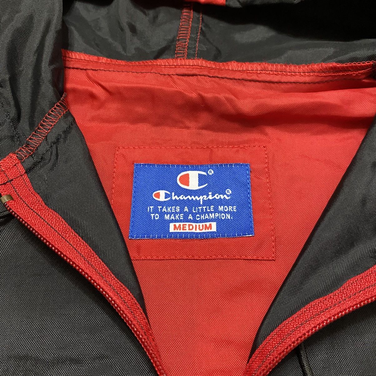 Champion Vintage Champion USA Athletic Red Nylon Windbreaker Jacket Size US M / EU 48-50 / 2 - 5 Thumbnail