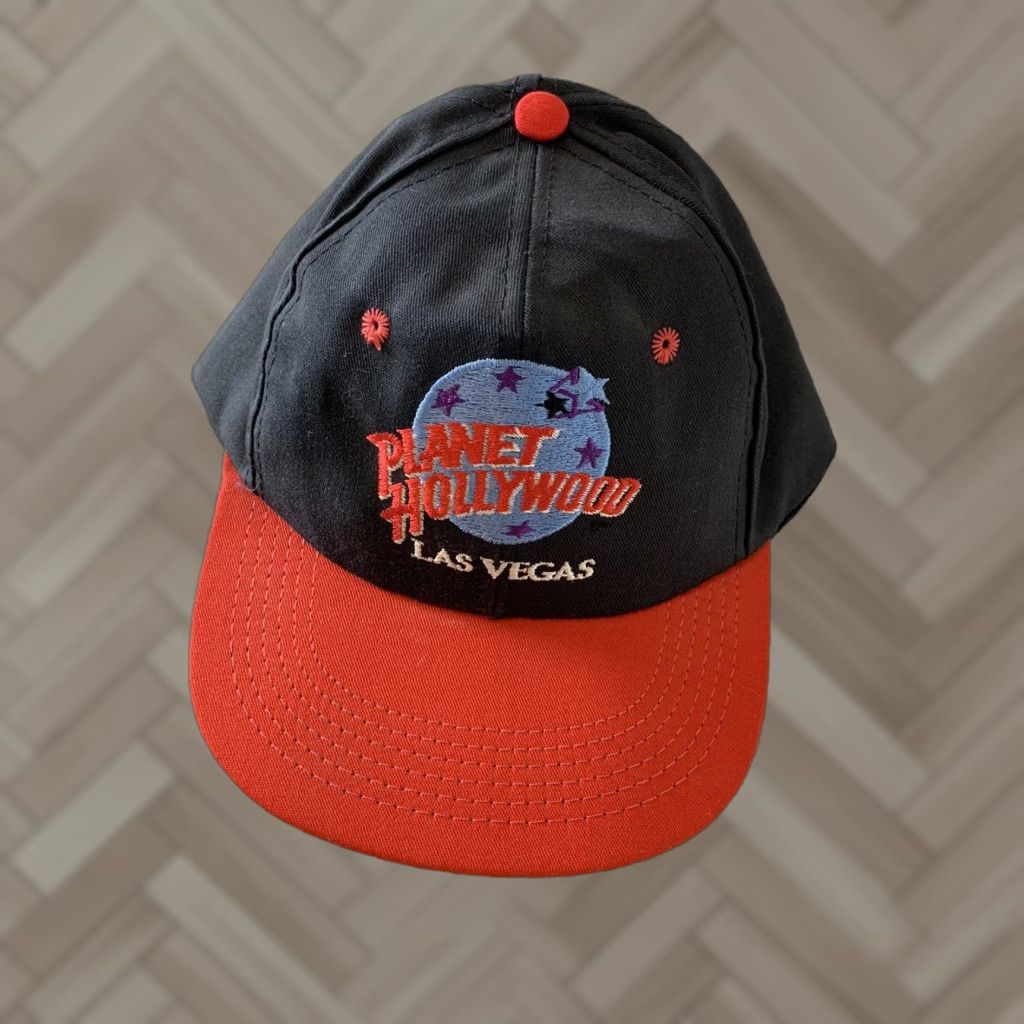 Planet Hollywood VTG Planet Hollywood Hat Snap Back Adjustable Black Red Men XS? Size ONE SIZE - 1 Thumbnail
