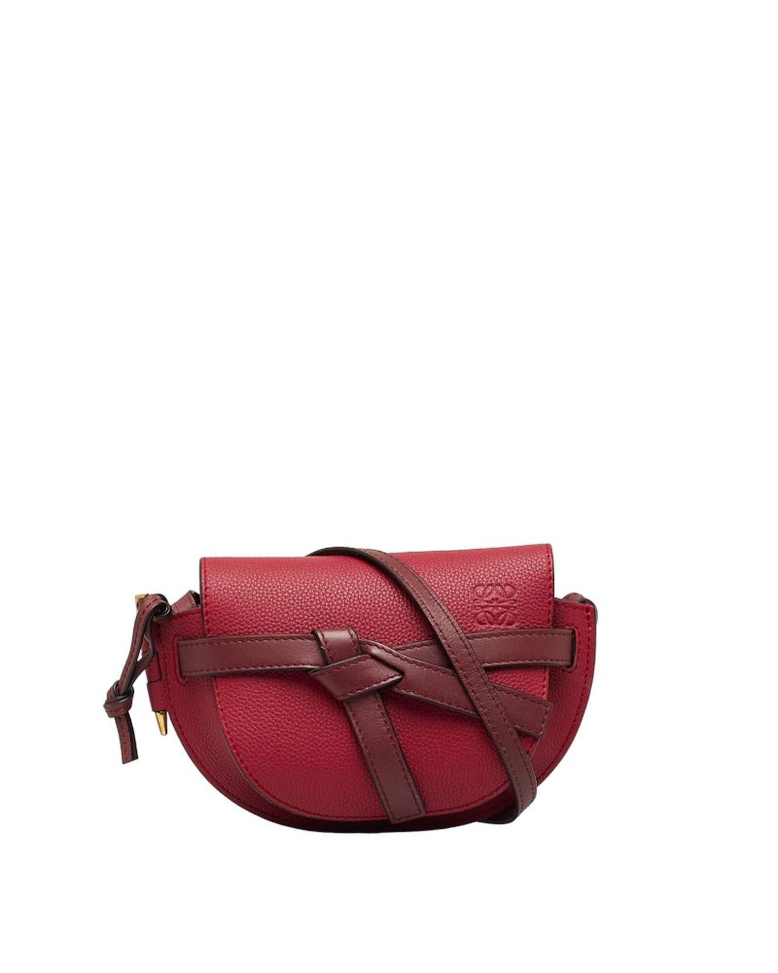 image of Loewe Mini Leather Belt Bag In Red, Men's