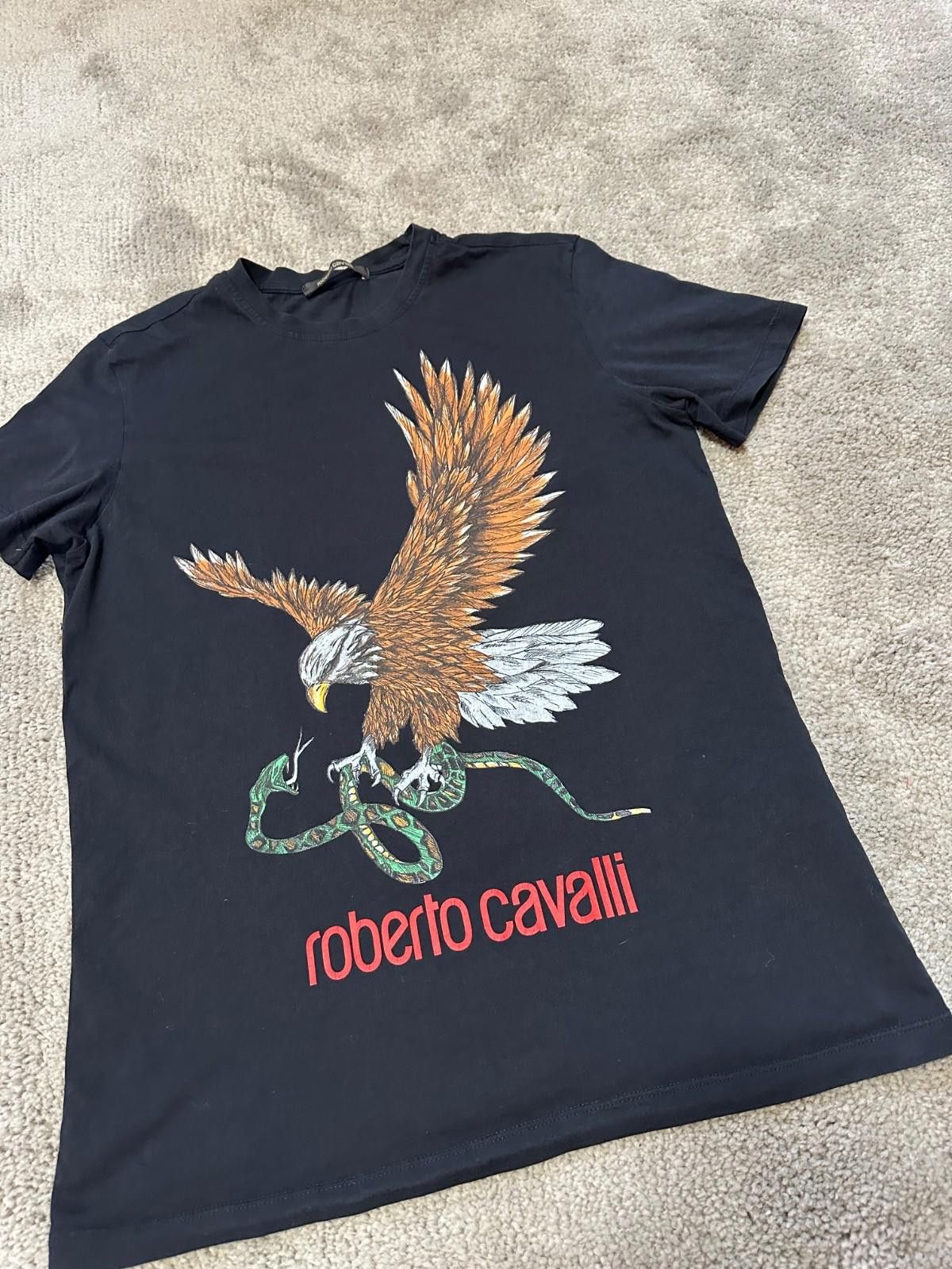 Roberto Cavalli Roberto Cavalli Eagle Black Tee Shirt Sz M Size US M / EU 48-50 / 2 - 2 Thumbnail