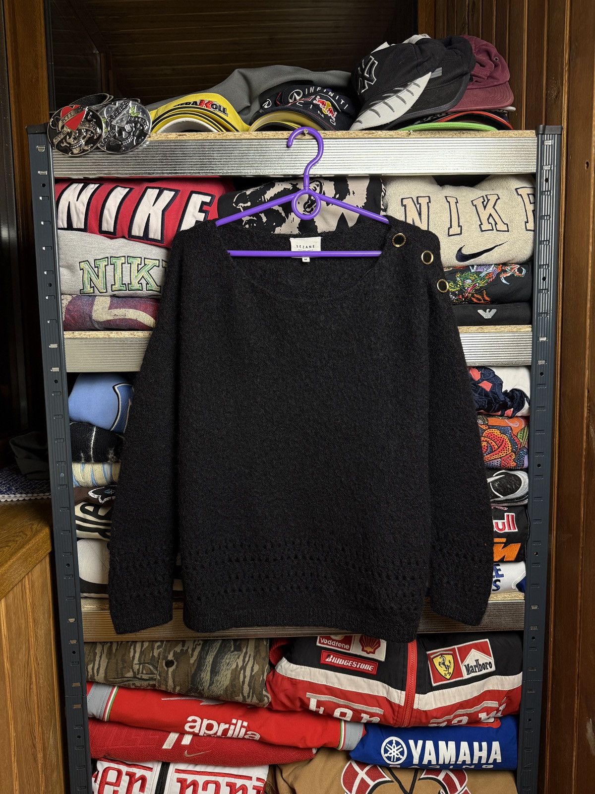 Sezane Sezane Hazel Jumper Burgundy Merino Wool Knit Button Cuff Size M / US 6-8 / IT 42-44 - 1 Thumbnail